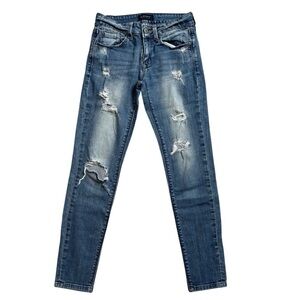Just USA Distressed Skinny Blue Jeans Size 0
